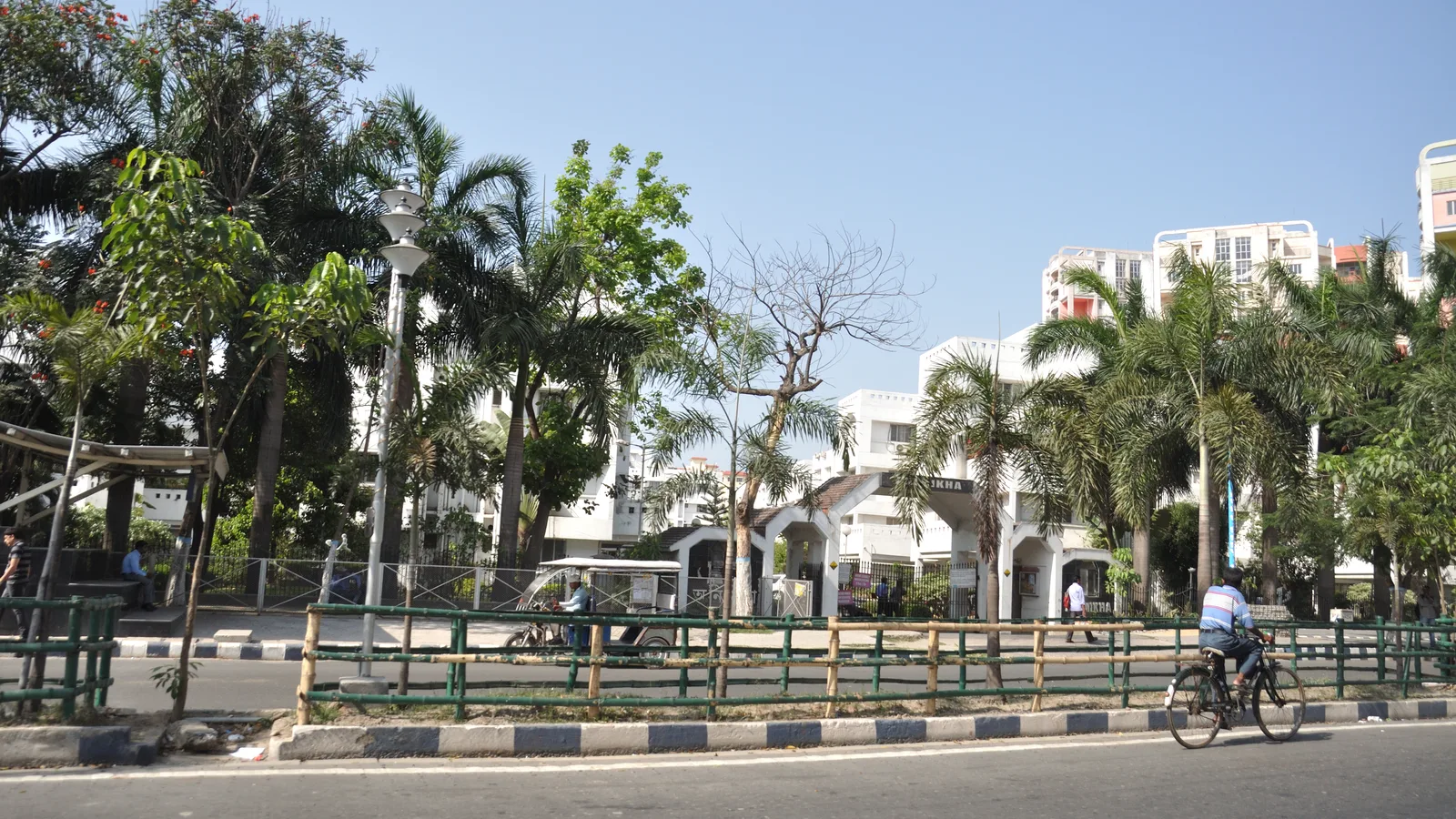 Gated apartment complex entrance with residential towers in Rajarhat, Kolkata