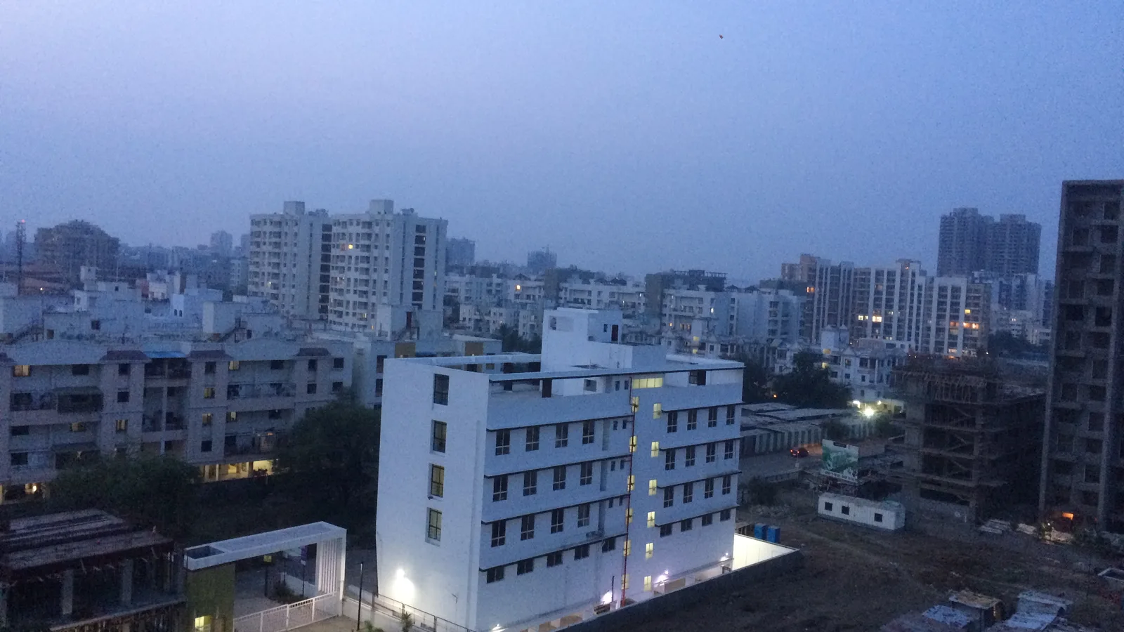 Residential apartment towers and a building under construction in Hadapsar, Pune