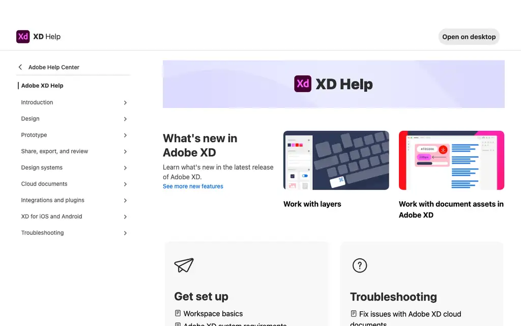 Adobe XD website homepage screenshot