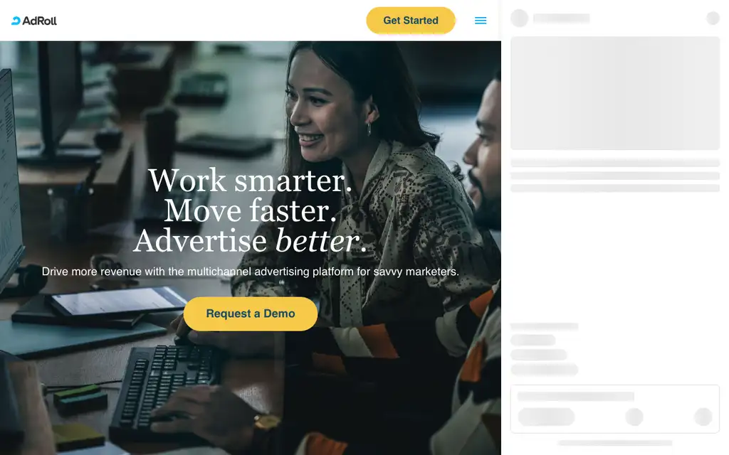 AdRoll website homepage screenshot
