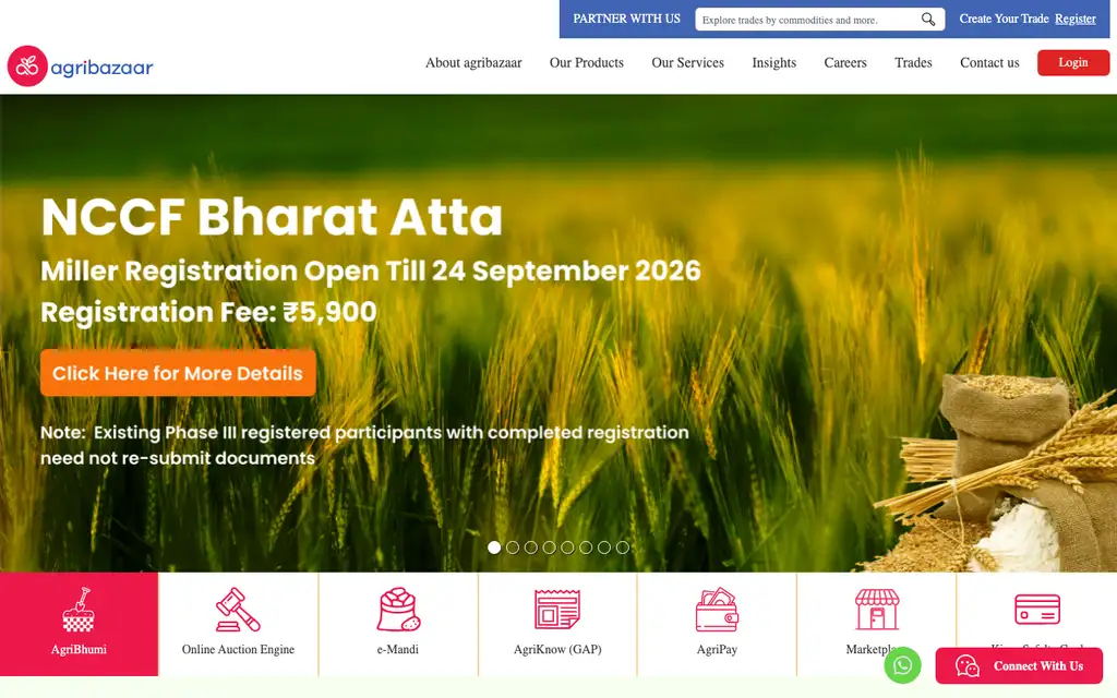 Agribazaar website homepage screenshot
