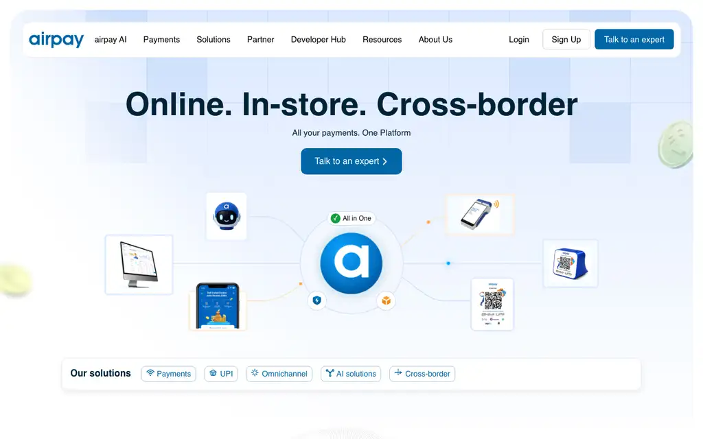 Airpay website homepage screenshot