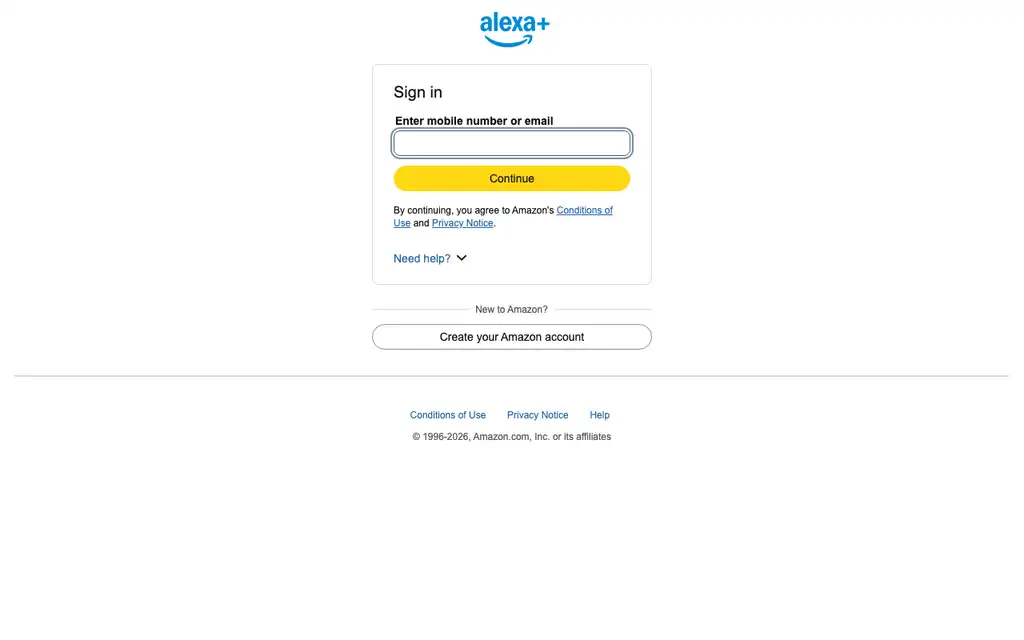Alexa website homepage screenshot