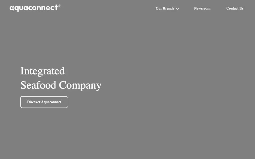 Aquaconnect website homepage screenshot