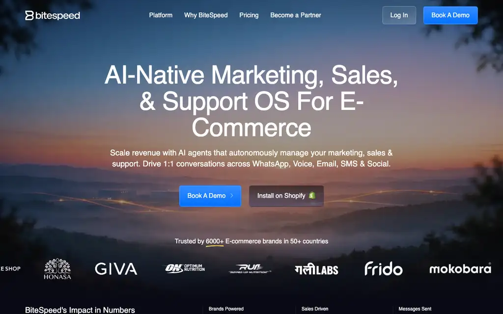 Bitespeed website homepage screenshot