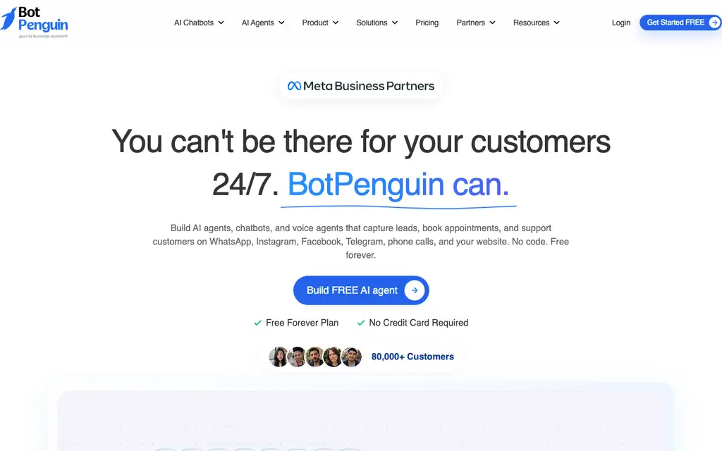 BotPenguin website homepage screenshot
