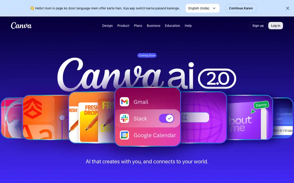 Canva Magic Studio website homepage screenshot