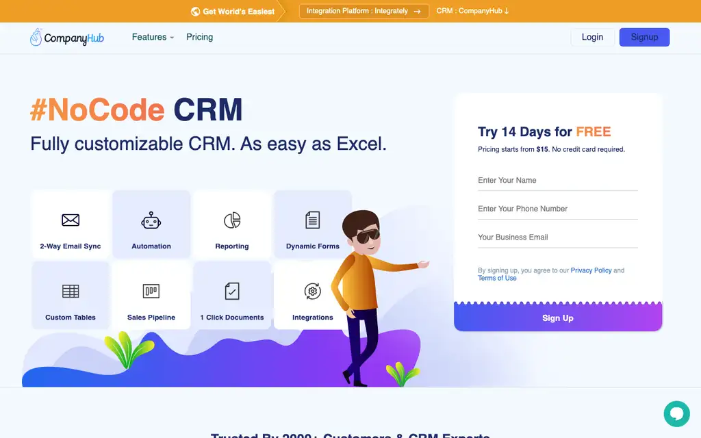 CompanyHub website homepage screenshot