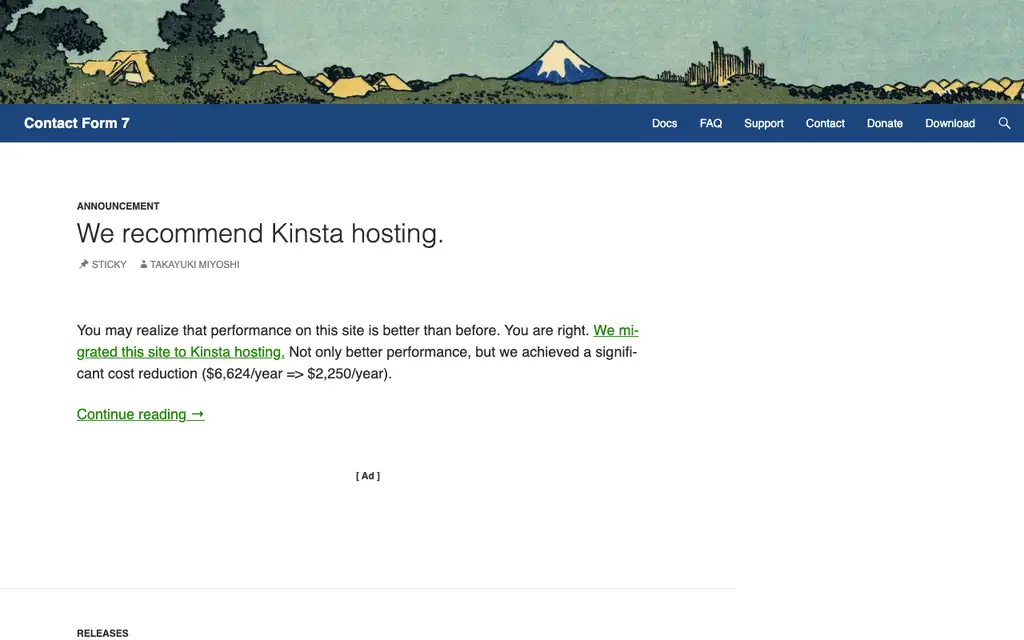 Contact Form 7 website homepage screenshot