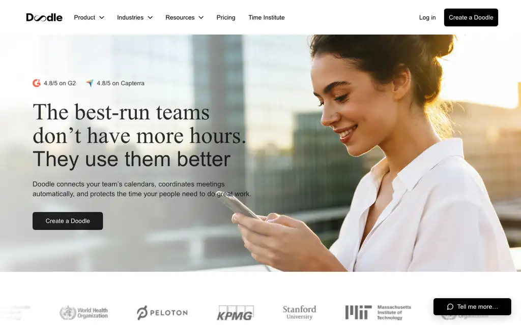 Doodle website homepage screenshot
