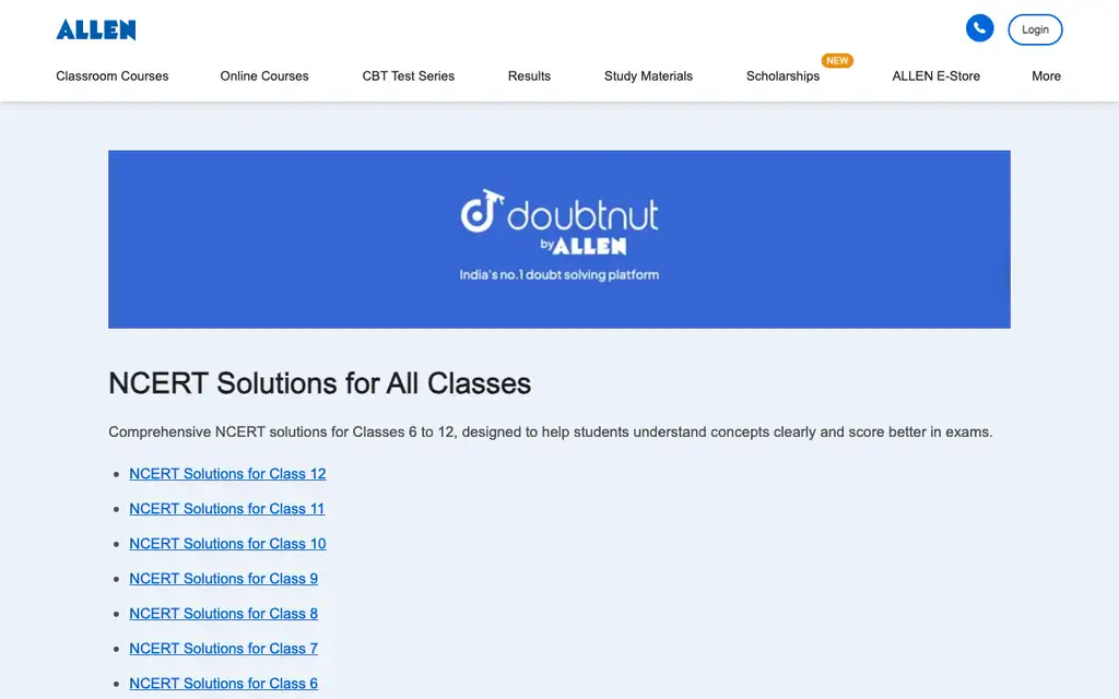 Doubtnut App website homepage screenshot