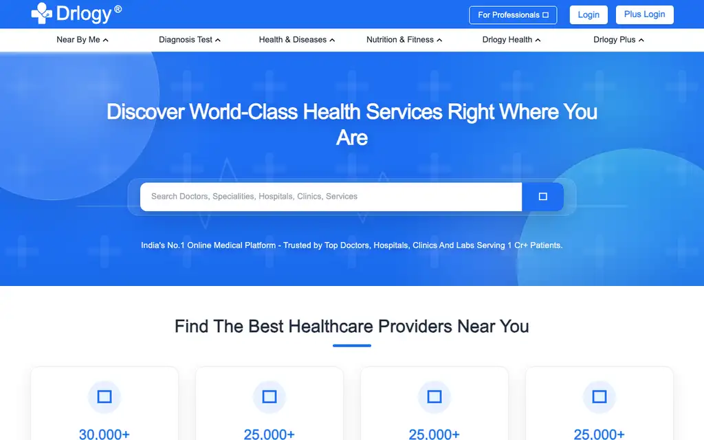 Drlogy website homepage screenshot