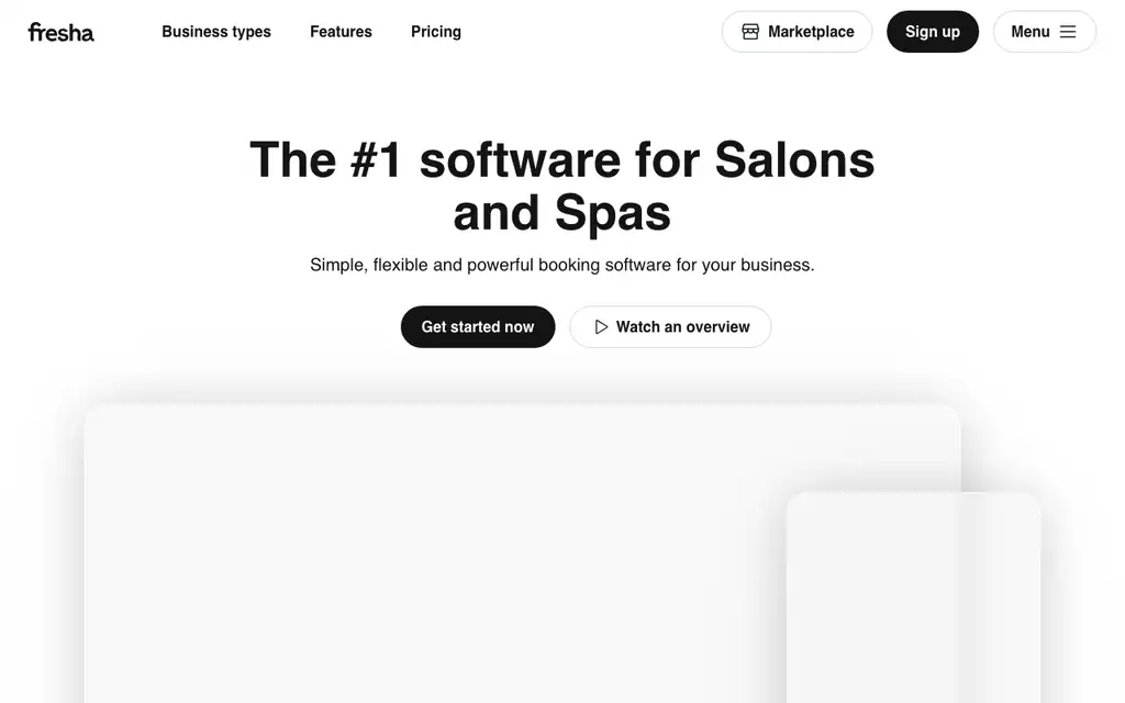 Fresha for Business website homepage screenshot