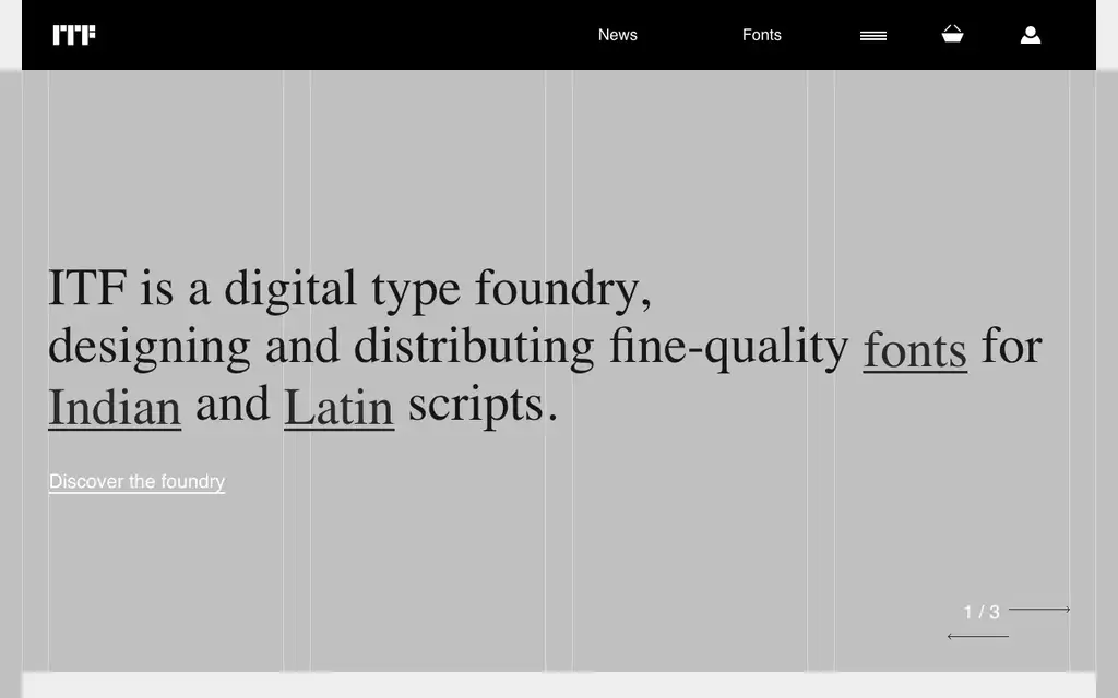 Indian Type Foundry website homepage screenshot