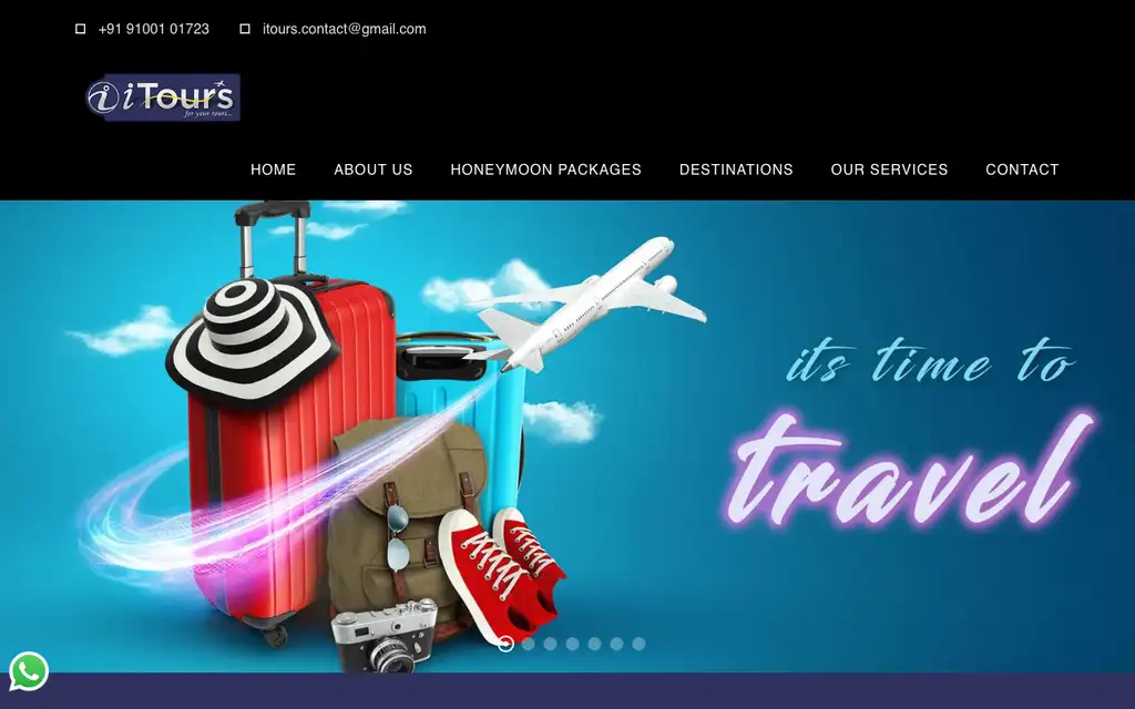 iTours website homepage screenshot