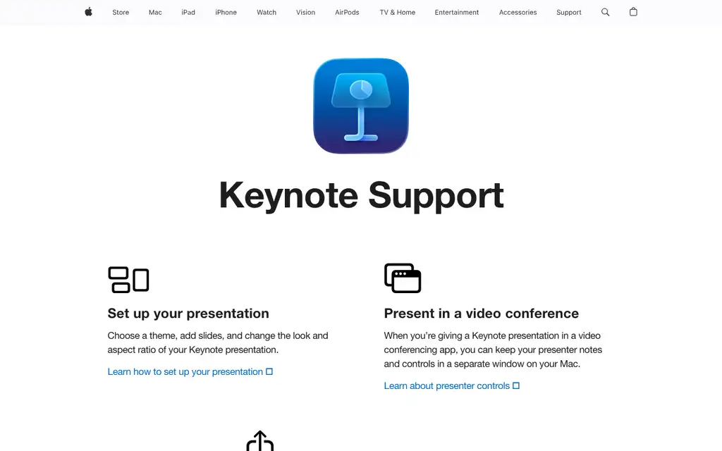 Keynote website homepage screenshot
