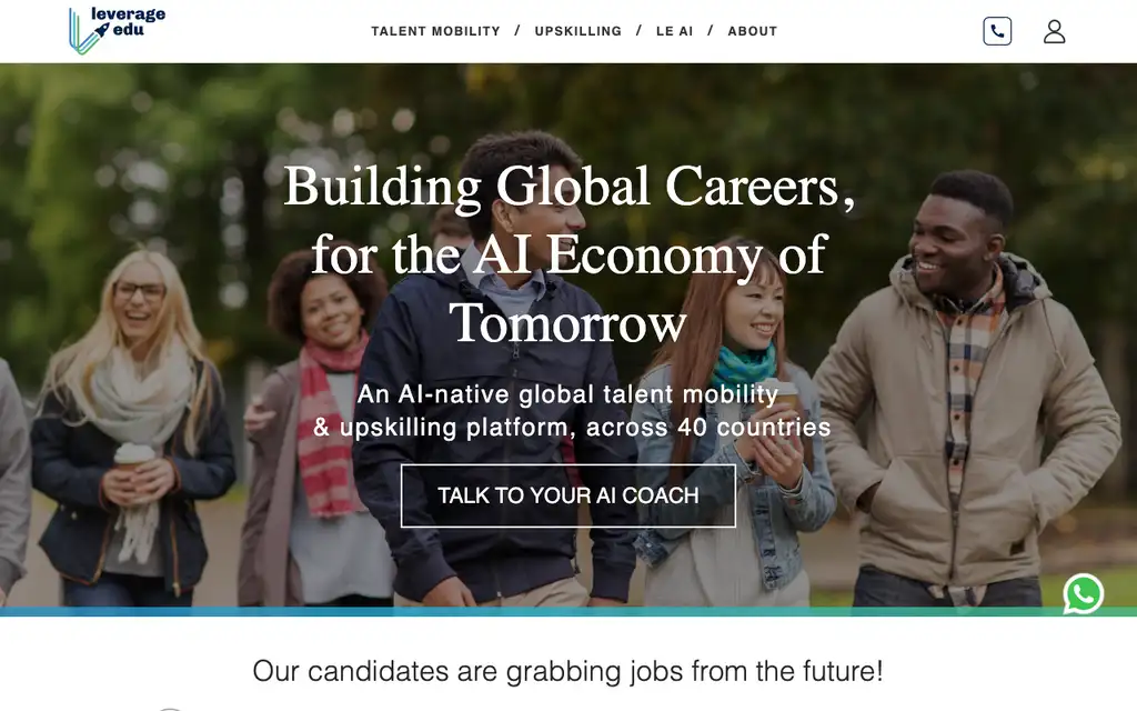 Leverage Edu website homepage screenshot
