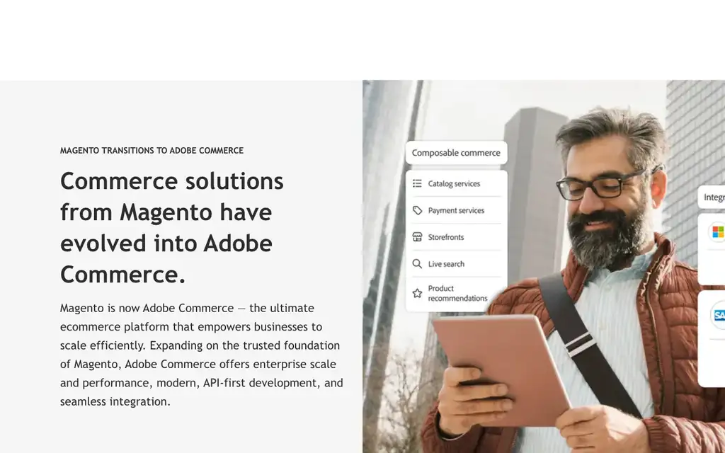 Magento (Adobe Commerce) website homepage screenshot
