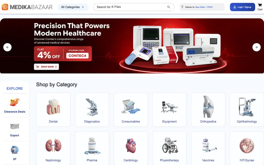 Medikabazaar website homepage screenshot
