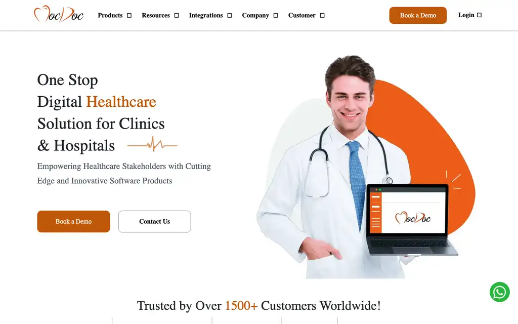 MocDoc website homepage screenshot