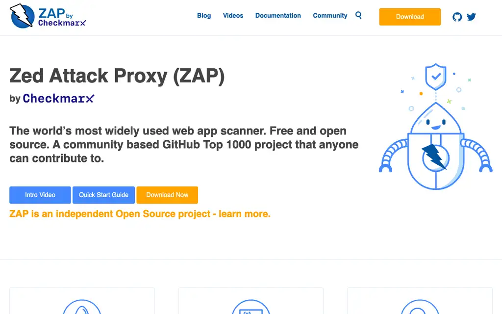 OWASP ZAP website homepage screenshot