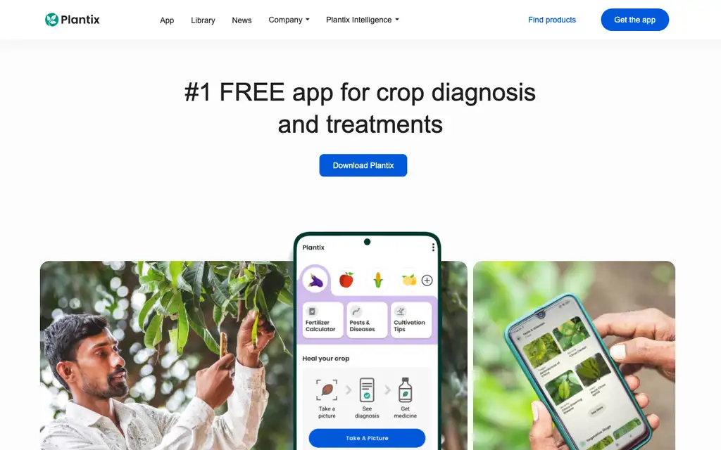 Plantix website homepage screenshot