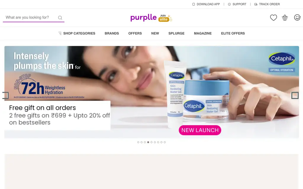 Purplle website homepage screenshot