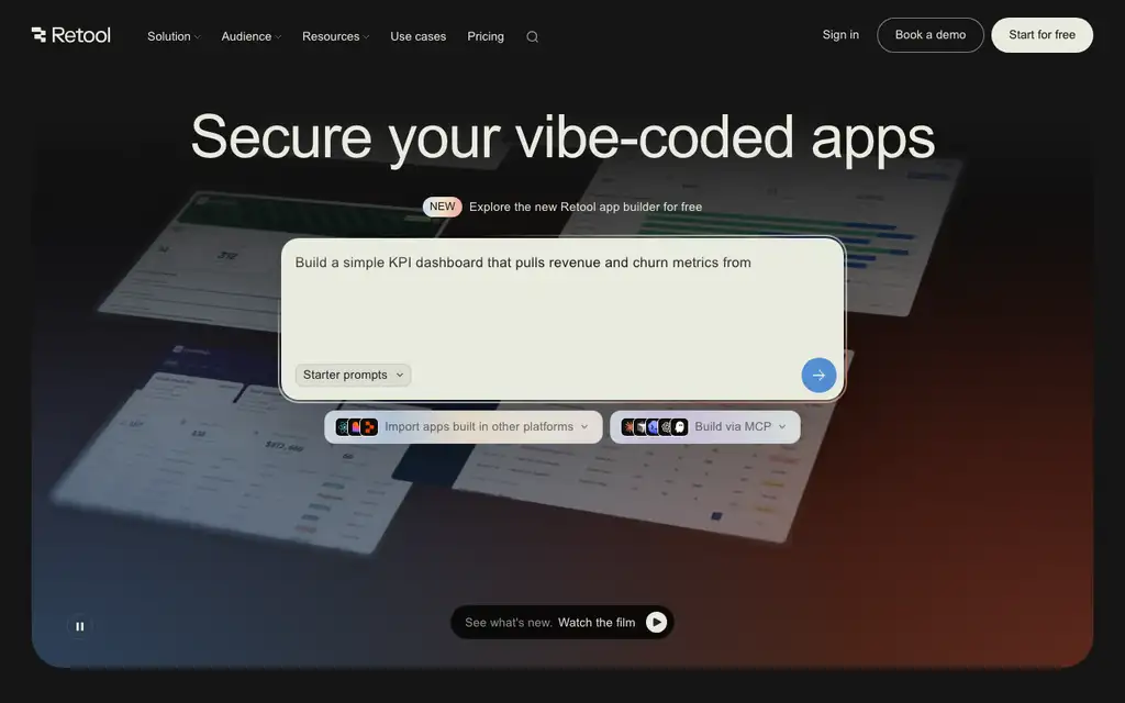 Retool website homepage screenshot