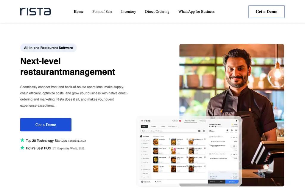 Rista website homepage screenshot