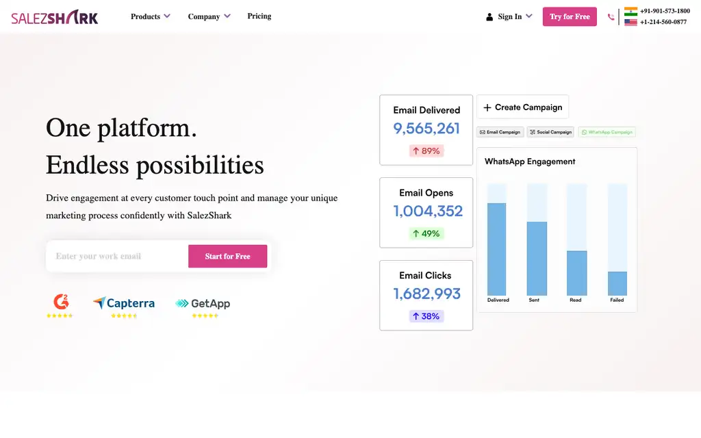 SalezShark website homepage screenshot