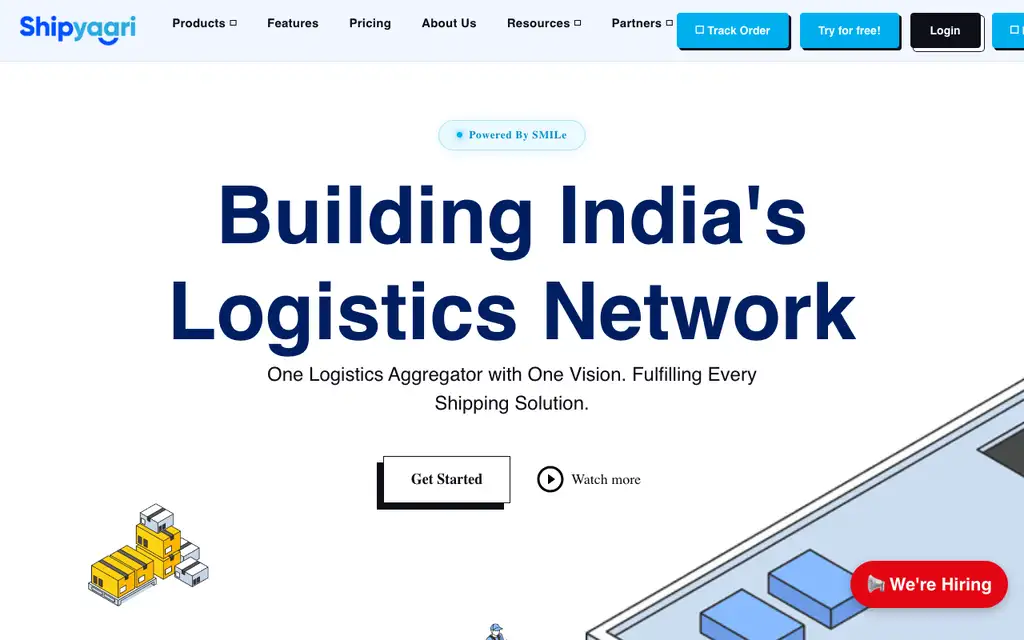 Shipyaari website homepage screenshot