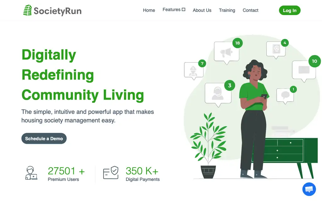 SocietyRun website homepage screenshot