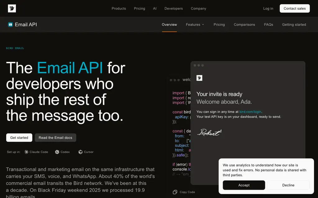SparkPost website homepage screenshot