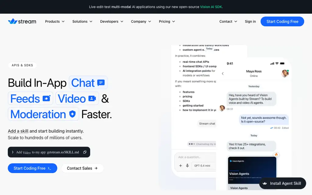 Stream website homepage screenshot
