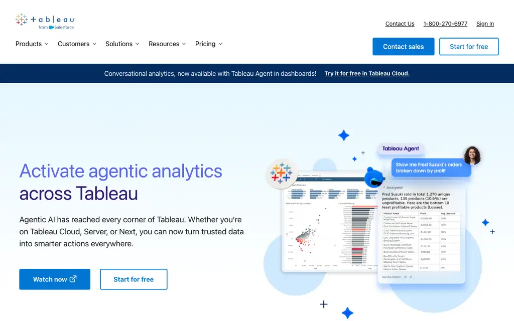 Tableau website homepage screenshot