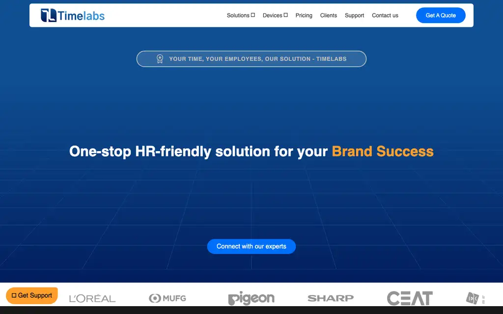 Timelabs website homepage screenshot