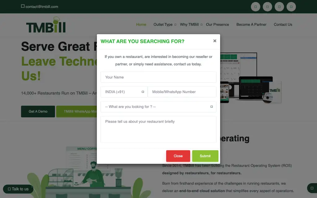 TMBill website homepage screenshot
